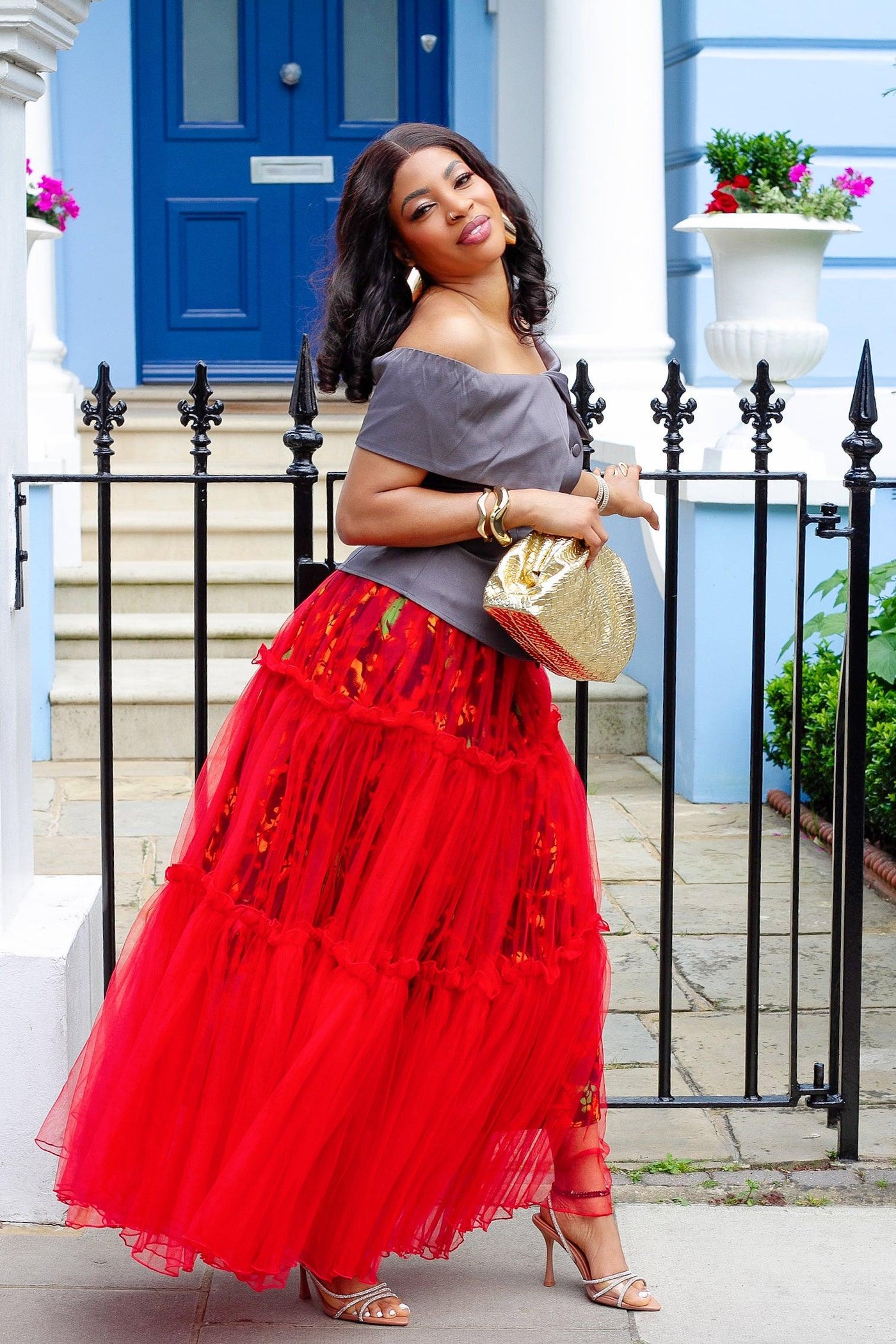 Khosi Ankara Net Skirt Maxi with Elastic Waist Amazin Apparels