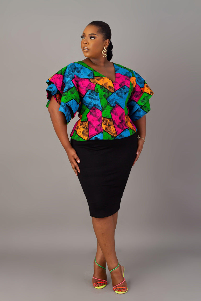 Ankara Blouse Hand Styles Sandra Ankara Flare Hand Top